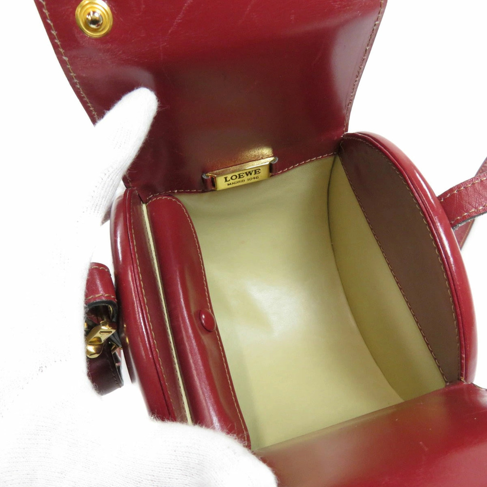 Loewe leather shoulder bag curved barrel slender strap Red - Picture 5 of 11
